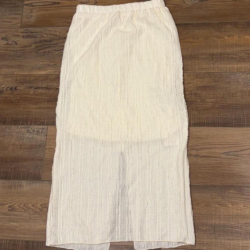 'Dazy NWT cream Cottagecore boho maxi skirt size sm with horizontal ruching